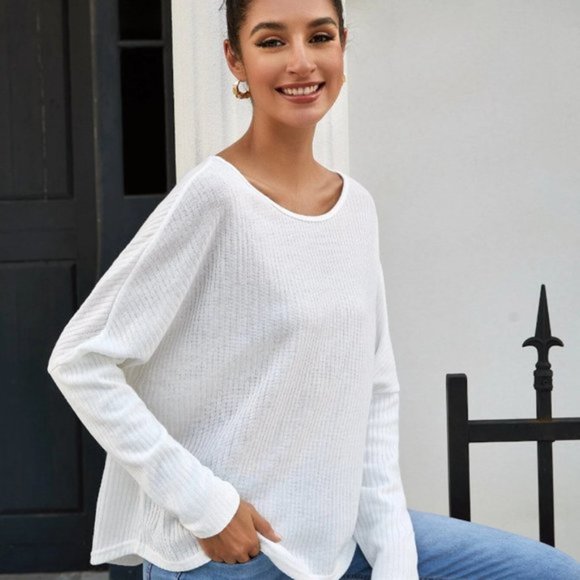 NWT High/Low White Sweater S, M, L - Picture 5 of 5